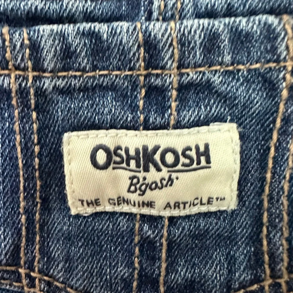 Oshkosh B'gosh Vestbak Overalls Floral Trim Baby Girl 6 Months Pockets Jean Blue